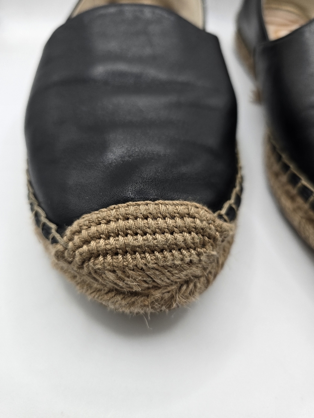 Sam Edleman Leather Black Espadrille Jute Details Flats/shoes. Ladies 9.5M - Picture 3 of 12